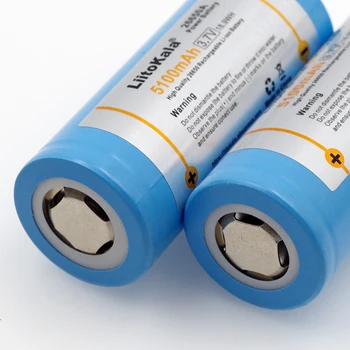 2PCS Liitokala 26650 baterije za ponovno polnjenje, 26650A moč litijevo baterijo, 3,7 V 5100mA 26650-50A modra. Primerna za svetilko
