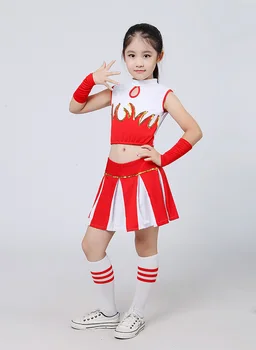 2Pcs Otrok, Cosplay Kostume za Dekle Navijačica Kostum Šola Dekleta Carnival Party Otrok Cheerleading Uniforme brez Rokavov