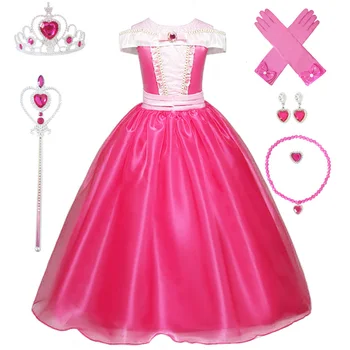 3-10Y Dekle, Princesa Aurora Kostum Otroci trnuljčica Cosplay Obleko Božič Obleko Otrok Rojstni dan Obleko