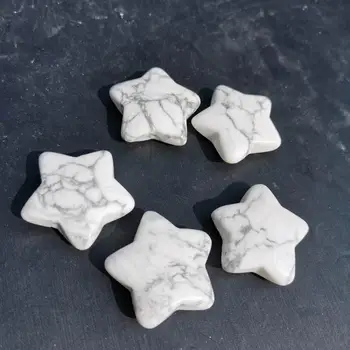 30 mm Naravnih Howlite Star, belo turkizen kamen crystal Star Oblika Dekoracijo