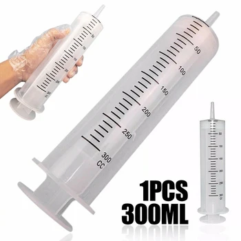 300 ml Plastična Brizga Velike Zmogljivosti Brizgo Pregleden Večkratno uporabo Sterilne Merjenje Injekcijo Brizgo Hranil Hydroponics