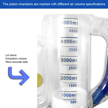 3000/5000ml Merilno Vaditelj Vitalne Zmogljivosti Aparat Spirometer Pljuč, Dihalnih Vaditelj Rehabilitacijo Trener Bodyshape