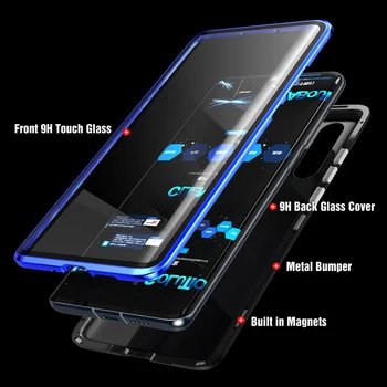 360 Kritje Čast Noet 10 Kovinski Flip Magnetni Primeru Telefon Za Huawei Honor Opomba 10 Primerih Stekla Coque Za Huawei Honor Note10 Fundas
