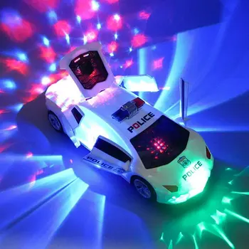 360-Stopinjski Rotacijsko Kolo Kul Razsvetljavo Glasbe Otroci Elektronski Policeing Avto Igrača Električna Vožnja Na Glasbo Avtomobilov Z Led luči Igrača Darilo