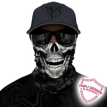 3D Brezhibno Balaclava Vratu Usjajiti Maramica Masko Prikrivanje motorno kolo Ghost Lobanja, Obraz Ščit Durag Halloween Ruta Rute