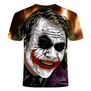 3D klovn T-shirt Moški Joker 3D Full Natisniti Moda kratke rokave Tees harajuku HIP-HOP TShirt Poletje Vrhovi