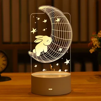 3D Ljubezen LED Lučka Akril Noč Svetlobe valentinovo Darilo Baby Tuš Rojstni Okraski Velikonočnih Dekor Poroka Dekoracija