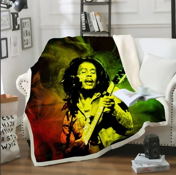 3D Tiskanje Reggae Pevec Bob Marley Tanka Odeja Preproga Vrgel Postelji, Odejo Kavč Posteljo Stol Ostali Posteljnina Doma Notranjo Odejo B83