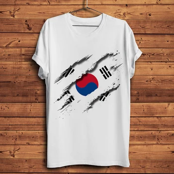 3d vision Južna Koreja Zastavo znotraj solzenje tshirt moški poletje nova bela kratek rokav homme športna t majica vrhnja ulične tee