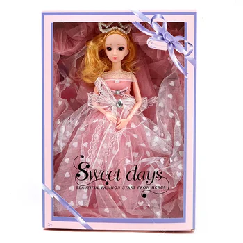 40 cm lutka dekle igrača gift box set poroko princesa igrača, lutka moda igrača, lutka punca in pribor za simulacijo princesa obleko gor