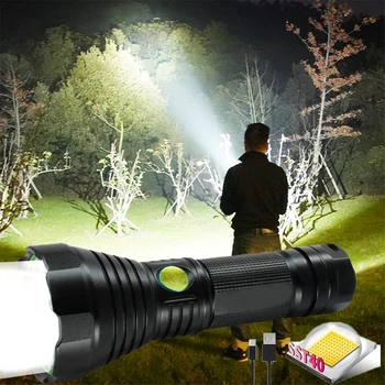 40000 FILM Super Močna LED Svetilka SST40 Taktično Svetilko 4 Načini USB Polnilna Svetilka Nepremočljiva Luč Uporablja 26650 Za Ribe