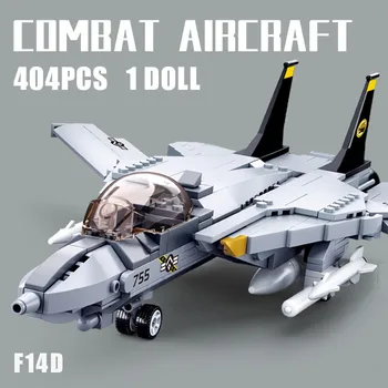 404 kos ZDA f14 tie fighter jet letalo gradniki igrača legoINGlys borec ww2 vojak lutka model komplet