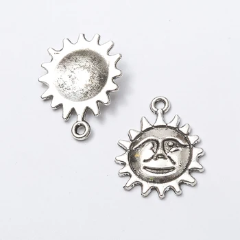 45 kosov retro kovinski cinkove zlitine sonce Obesek za DIY ročno izdelan nakit, ogrlico, zaradi česar 8083