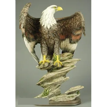 47 cm, Umetno Lesa Orel, Vodja Kip Živalskega Dekorativne Figurice Smolo Art&Craft Doma Dekoracijo R190