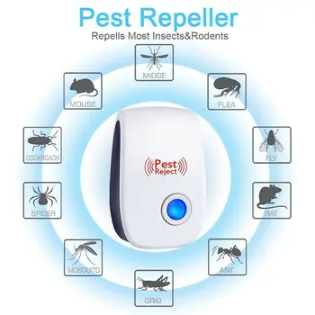 4PCS Električni Ultrazvočno Pest Repeller Zavrni Morilec Komar Miši Roach Insektov