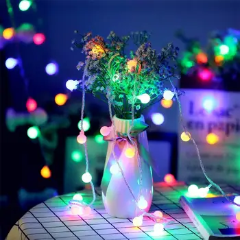 5/10M Pravljice Garland LED Žogo za Niz Luči Nepremočljiva Božično Drevo Poroka Doma Notranjo Dekoracijo na Baterijski Pogon za Daljinsko Svetlobe