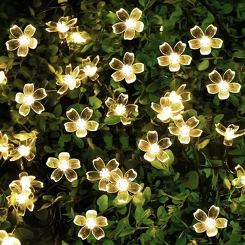 50 LED Sončne garland Bakreno Niz Nepremočljiva božič prostem dekoracijo niz luči vila lučka Stranko Poroko Počitnice