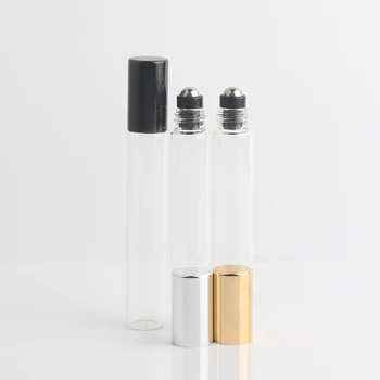 5pcs 10 ML Potovanja Jasno, Valja se lahko ponovno polnijo Eterično Olje Roll-on Steklene Stekleničke Parfuma