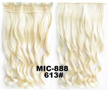 5pcs/veliko Kodraste posnetek na sintetičnih las Rezina hairpiece 5 posnetkov toplote dokaz lase razširitve 24inches,100grams MIC-888
