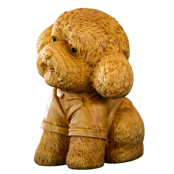 6 cm Leseni Kip Živalskega Šimšir Carving Srčkan Hišne Teddy Kiparstvo Dom Dodatki Avto Majhnimi Okraski Doma Dekor