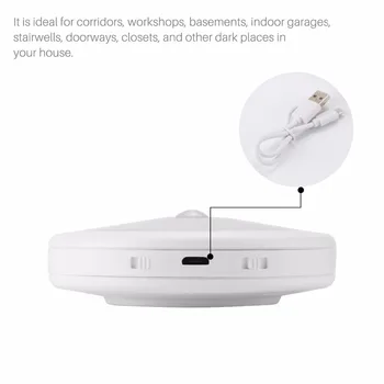 6 LED PIR Senzor Gibanja, Vključi Nočni Svetlobi Garderoba Hodnik, Kabinet Indukcijske Lučka Magnetni Stenske Luči USB za Polnjenje