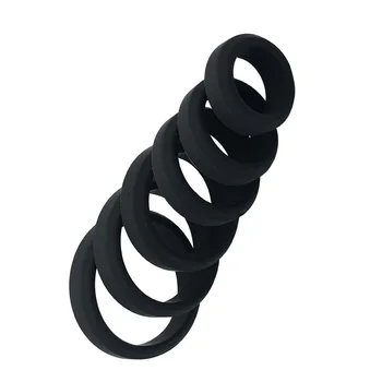 6 velikost možnosti črnega silikona močno pokončna penis prstan Petelin obroč, Žogo nosila moški zamudo izliv adult sex igrače trpežne