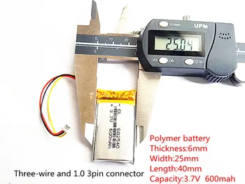 602540 3,7 V 2.2 wh 600mAh Polnilne Li-Polymer Li-ionska Baterija Za tahografske MP3, MP4, GPS papago DVR 358 062540