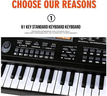 61 Tipka Tipkovnica Klavirja Za Otroke,Otroci Prenosne Električne Orgle,Glasbe, Elektronske Klaviature Klavir Izobraževalne Igrače Za Fant Dekleta