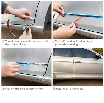 6M Avto Odbijača Chrome-Pozlačen Srebrn Dekorativni Trak Zgosti PVC Materiala, Da se Prepreči Telo Praske Okrasite Avto Opremo