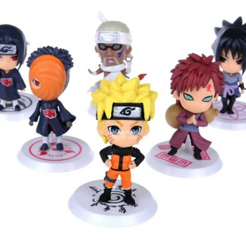 6Pcs/Set anime Naruto sasuke Slika Nabor Figur PVC Igrač Akcijska Figura, Japonski anime 7cm Klasične Igrače 12 stilov WX169