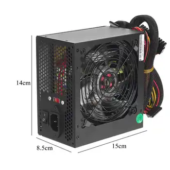 750W 12 cm Rdeči LED Ventilator PC napajalnik ATX 12V Namizni Računalnik Gaming Napajanje 1x24P+1x4P+1x6P+ 2x(1*4Pin+1*SATA)