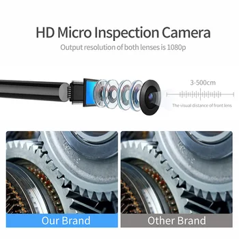8 mm Dvojno Endoskop Kamera, WiFi BorescopeI Pregled 2.0 MP Mobilna Kača Fotoaparat Kanalizacije Kamera za Android in iOS Pametni telefon