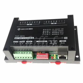 8AI4AO analogni vhodni in izhodni modul Ethernet RS485 RJ45 232 vmesnik Modbus krmilnik