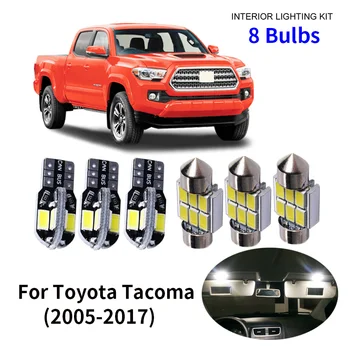 8pcs Avtomobilska dodatna Oprema Bela barva Notranjosti LED Žarnice Paket Komplet Za 2005-2017 Toyota Tacoma T10 31MM Zemljevid Dome Prtljažnik, Svetilke
