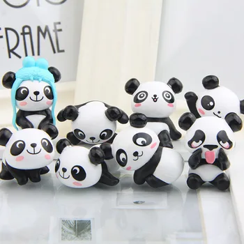 8pcs/set Panda Moss Mikro Krajine Smolo Smešno Panda Figurice Miniature Mini Vrt Številke Dekoracijo za Dom, Otroške Igrače