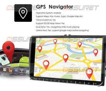 9 Inch Android 2din avtoradio za VW Polo, Golf in Passat B6 Tiguan TOURAN Skoda Octavia SCIROCCO CADDY GPS Navi Multimedijski Predvajalnik