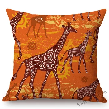 Afrika Risanka Oranžna Žirafa Vzorec Design Kavč Dekorativni Vzglavnik Doma Dekoracijo Bombaž Perilo Afriške Blazine Kritje Primera
