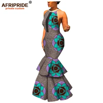 Afriške stranka obleke za ženske AFRIPRIDE brez rokavov dolžina tal ženske 2 plasti dnu trobenta ženske stranka obleko A1925010