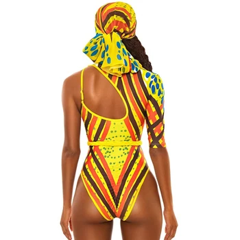 Afriške Tiskanja En Kos Kopalke Blazine Monokini za Ženske Kopalke Bather kopalke Plažo Plavati Obleko, Obleka, Brez Pasu