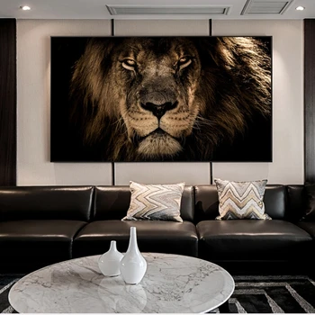 Afriške Velike Lev Živali Obraz Platna Slike Steno Umetnosti Plakatov In Fotografij Živali Lions Umetniške Slike Za Dnevno Sobo