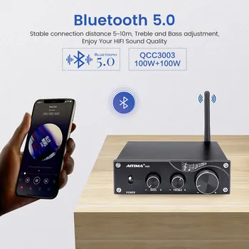 AIYIMA TPA3116 Bluetooth 5.0 Digitalni Ojačevalnik Zvoka 100Wx2 NE5532x4 OP Amp Hi-fi Stereo Zvok Zvočnikov Doma Ojačevalnik