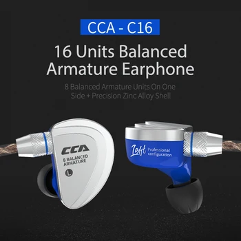 AK Najnovejši CCA C16 8BA Gonilnika Enote v Uho Slušalke Uravnotežen Armature Okoli Ear Slušalke Slušalke Čepkov Slušalke C10/A10