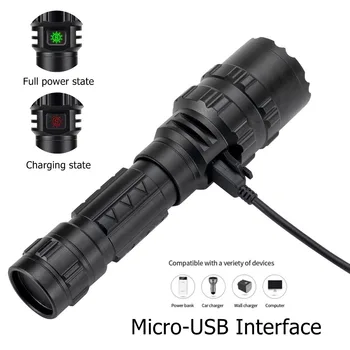 AloneFire G100 LED Taktična Svetilka Ultra Svetla USB Polnilne Nepremočljiva Scout svetlobe Baklo, Lov, plezanje flešev