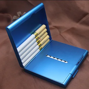 Aluminij Cigaret Primeru Skladiščenja 20 Cigaret Imetnik Dvojno Stranicami Flip Open Pocket-Cigareta Primeru Shranjevanje Posode Darila