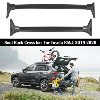 Aluminij Zlitine Strešni Prtljažnik Za Toyota RAV4 RAV-4 2019 2020 Tirnice Bar Prtljage Prevoznik Palice vrh Križa bar Zobate Železnice Škatle