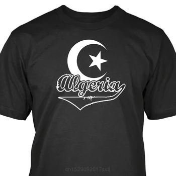 Alžirija T-Shirt Poletje Slog T Shirt Kakovosti Majice s kratkimi rokavi Moški O Vratu tee Človek Majice