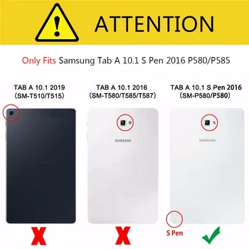 Amor Težka ohišje Za Samsung Galaxy Tab 6 A6 10.1 P580 P585 S-Peresa za Tablični primeru Silikonski +PC Hrbtni Pokrovček Kick stojalo Primeru