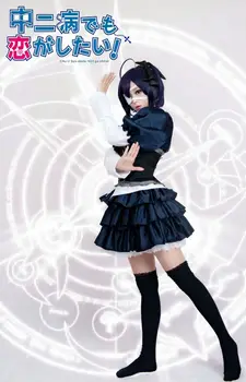 Anime Chuunibyou Cosplay Kostum Chuunibyou Demo Koi ga Shitai! Takanashi Rikka Sladko Gothic Lolita Obleko Enotno Devica Kostum