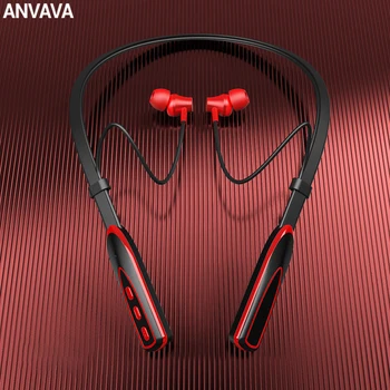 ANVAVA Bluetooth Slušalke Brezžični Magnetni Slušalke Stereo Bas Nepremočljiva Veliko Baterija Podpira TF Kartice Slušalke Čepkov