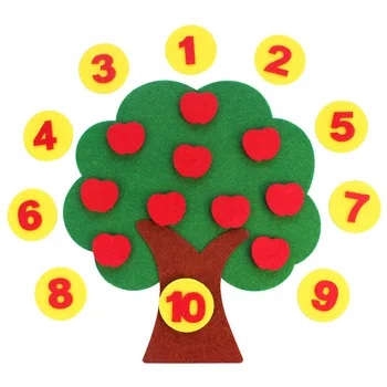 Apple Tree Matematiko Igrače Za Otroke Montessori Izobraževalnih Pripomočkov za Poučevanje Otrok iz Vrtcev Priročnik DIY Vezavi Krpo Učenje Igrače